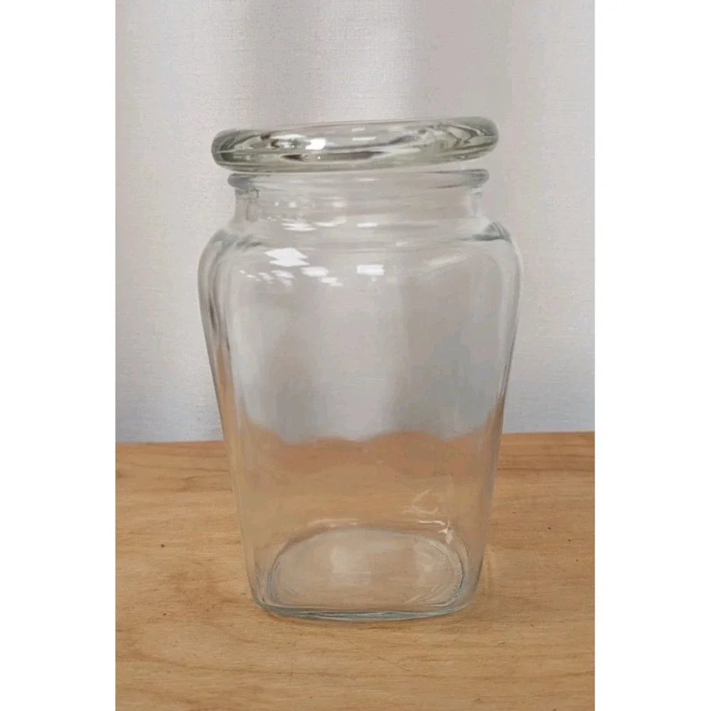 Home Interior Candle Jar with Lid Empty 6.5 X 3 x 5 Clear 2 Piece